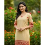 Kesari Gulmohar Hand weave Kurti