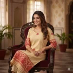 Kesari Gulmohar Hand weave Kurti - Image 3
